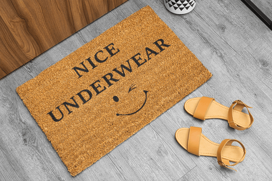 Personalized coir doormat handmade by Matnifique.