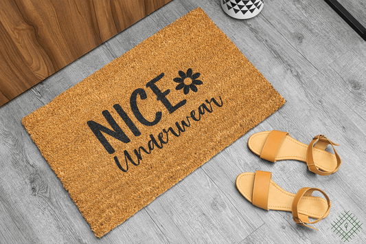 Personalized coir doormat handmade by Matnifique.
