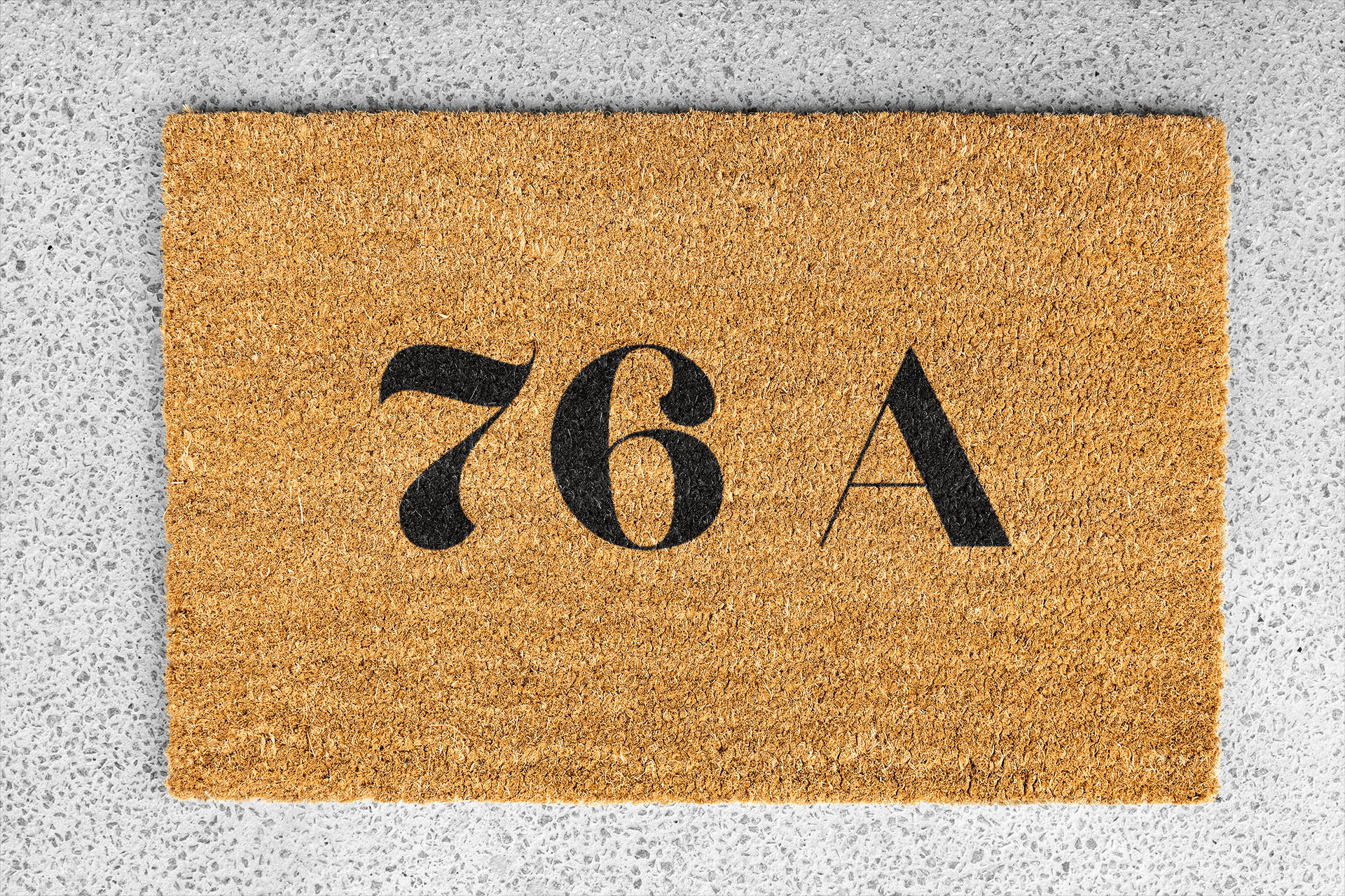 Personalized coir doormat handmade by Matnifique.