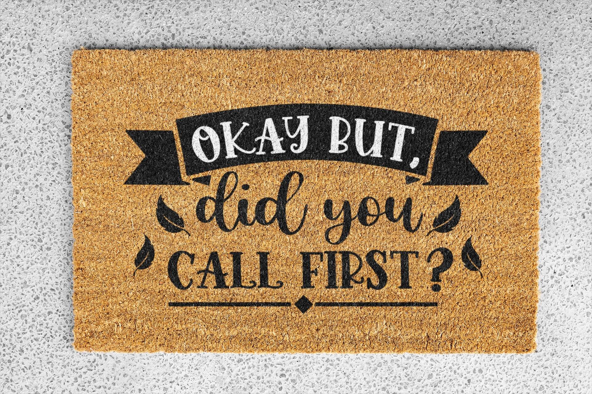 Personalized coir doormat handmade by Matnifique.