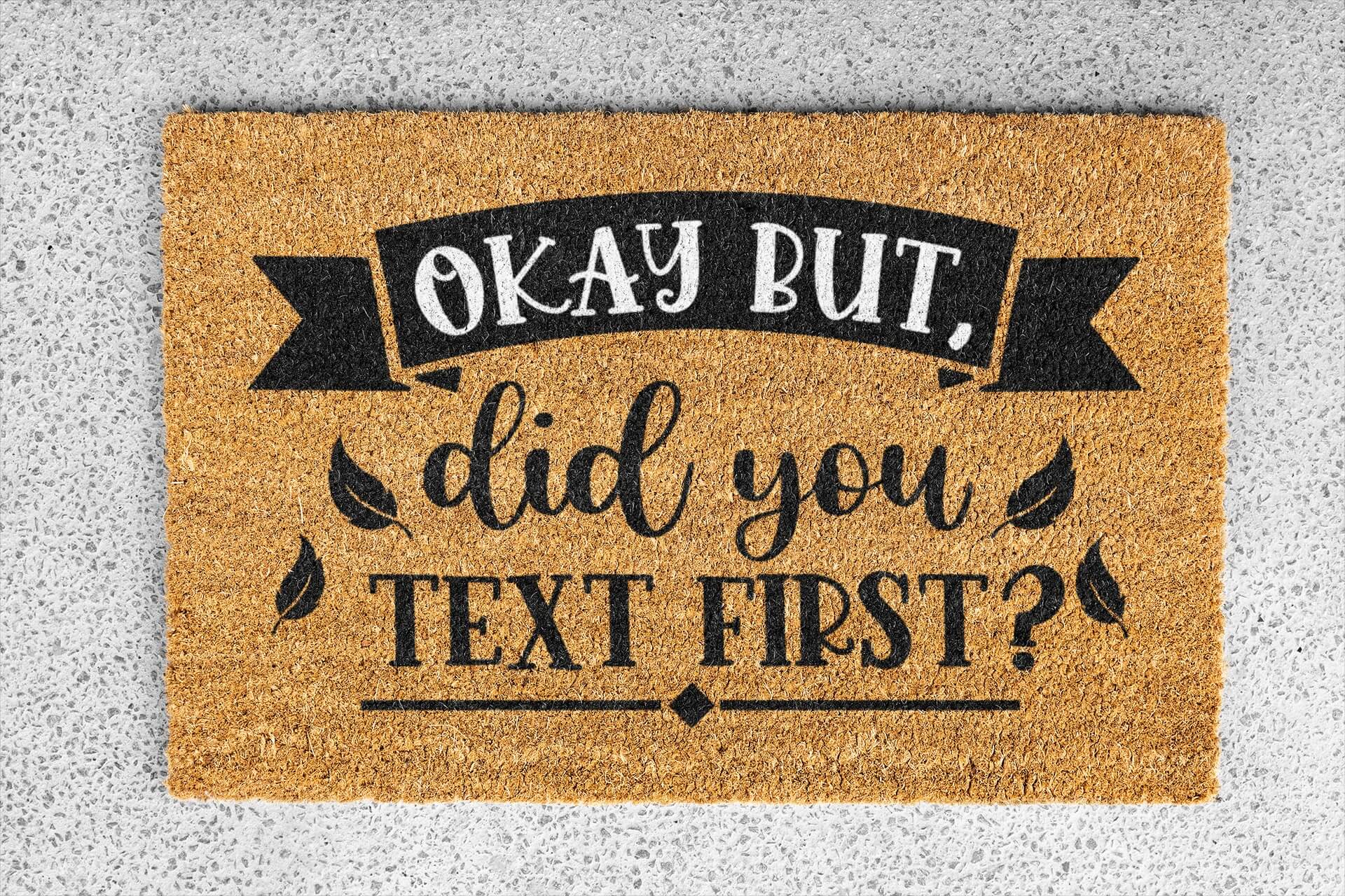 Personalized coir doormat handmade by Matnifique.