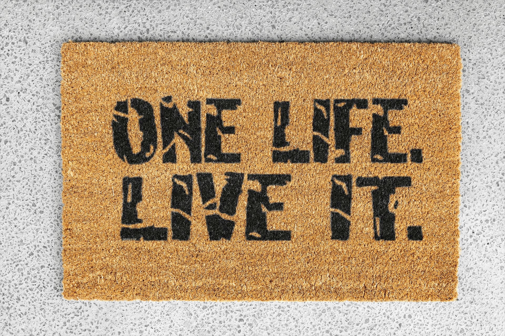 Personalized coir doormat handmade by Matnifique.