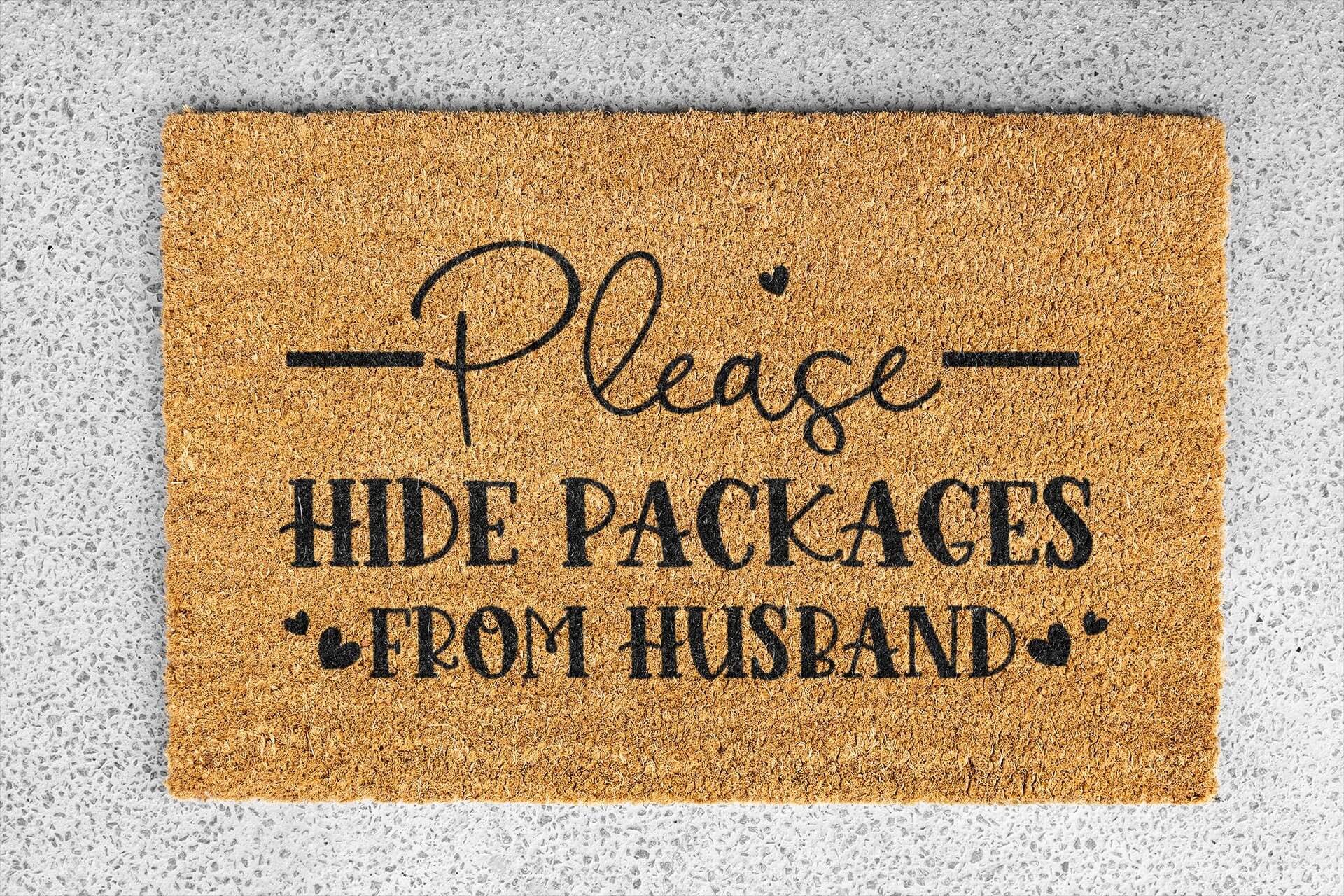 Personalized coir doormat handmade by Matnifique.