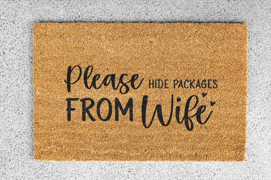 Personalized coir doormat handmade by Matnifique.