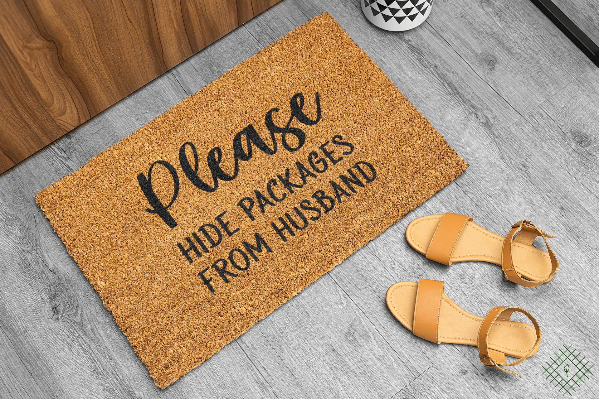 Personalized coir doormat handmade by Matnifique.