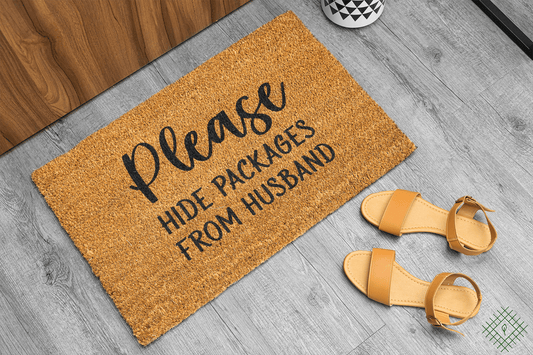 Personalized coir doormat handmade by Matnifique.