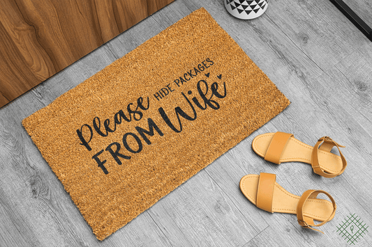 Personalized coir doormat handmade by Matnifique.