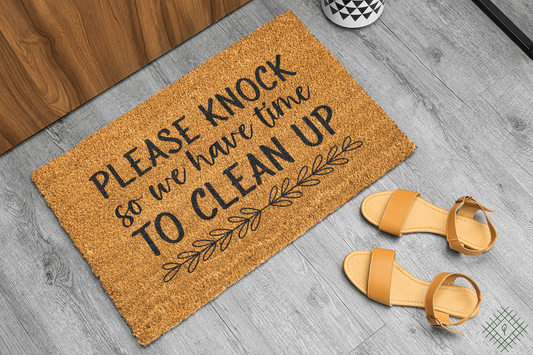 Personalized coir doormat handmade by Matnifique.