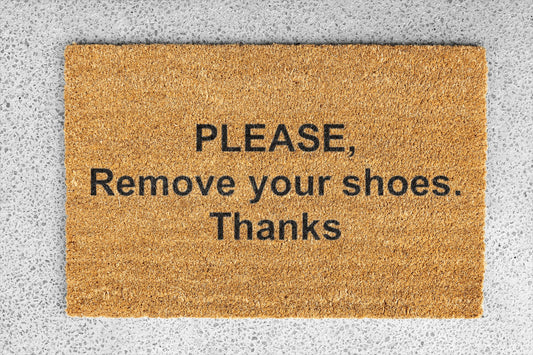 Personalized coir doormat handmade by Matnifique.