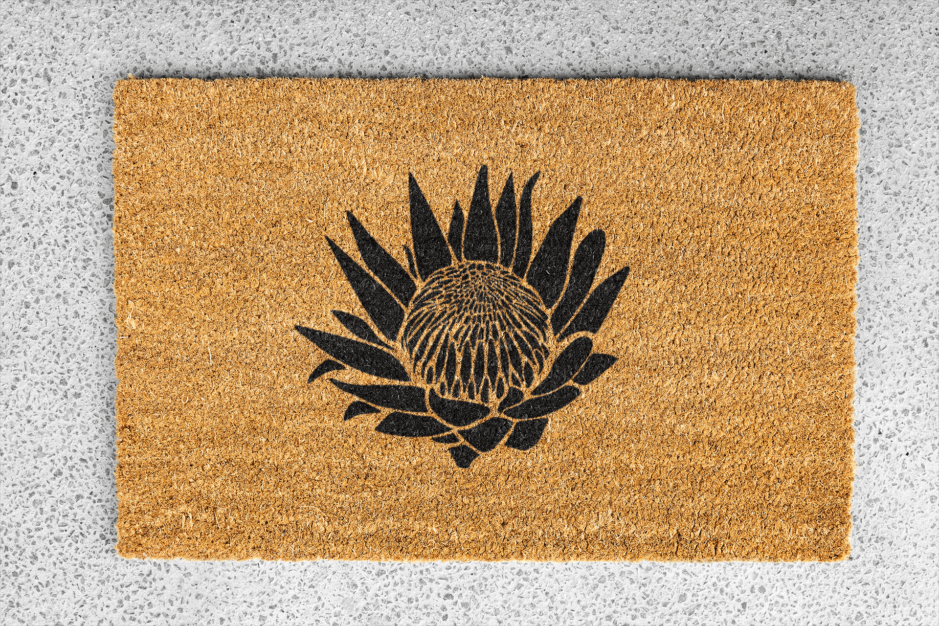 Personalized coir doormat handmade by Matnifique.