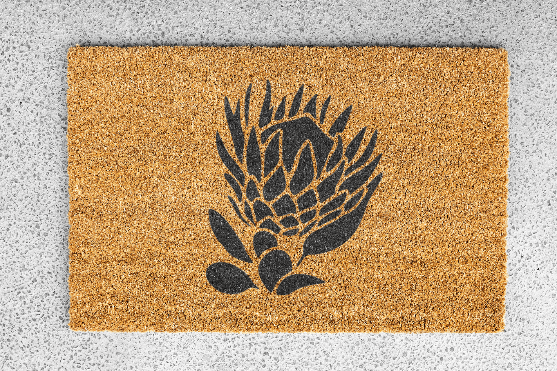 Personalized coir doormat handmade by Matnifique.