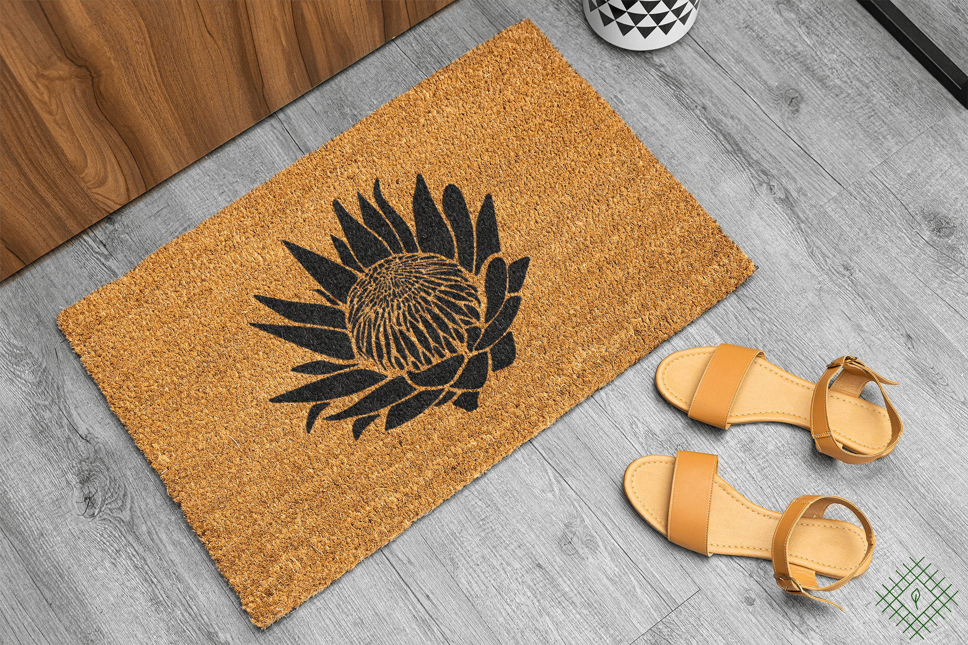 Personalized coir doormat handmade by Matnifique.