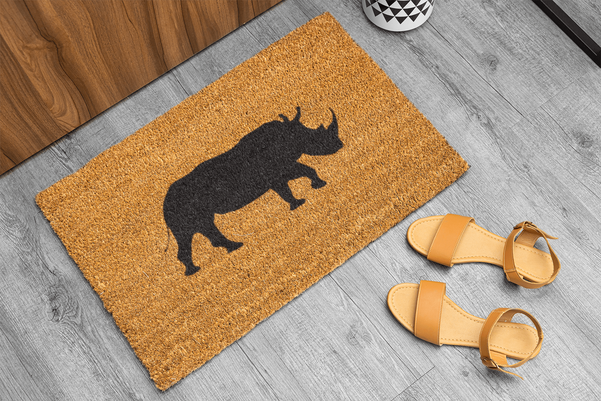 Personalized coir doormat handmade by Matnifique.
