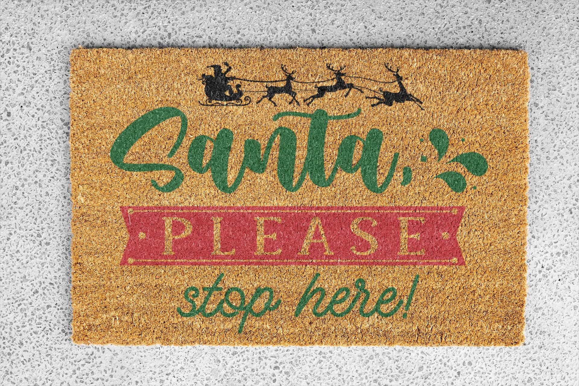 Personalized coir doormat handmade by Matnifique.