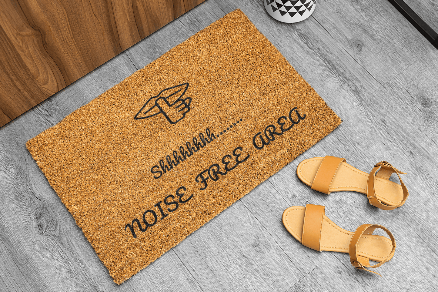 Personalized coir doormat handmade by Matnifique.