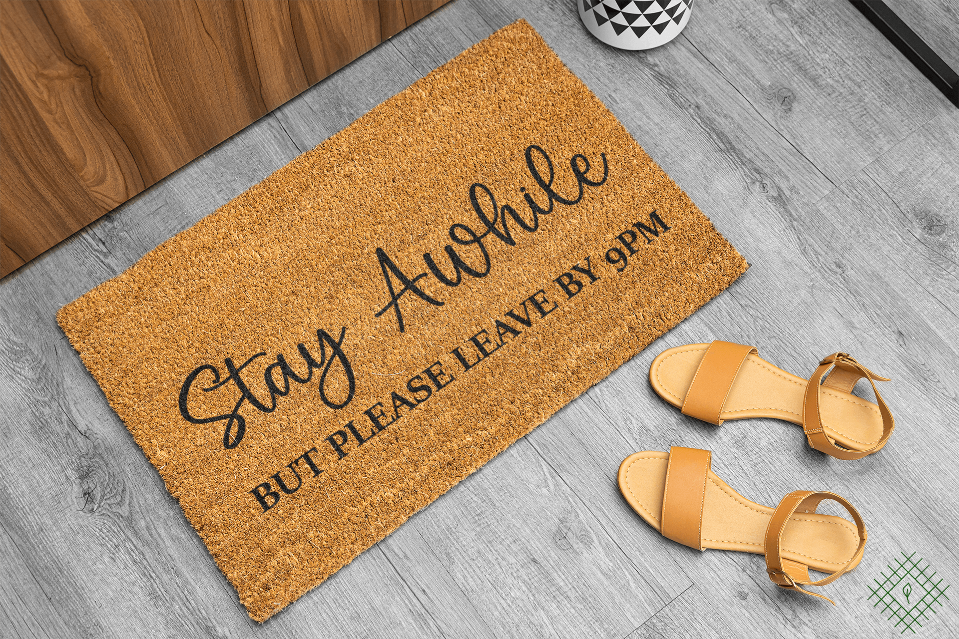 Personalized coir doormat handmade by Matnifique.