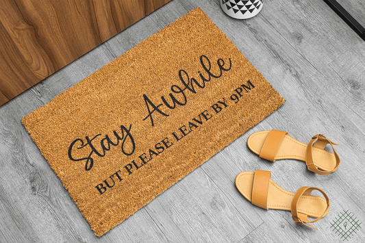 Personalized coir doormat handmade by Matnifique.
