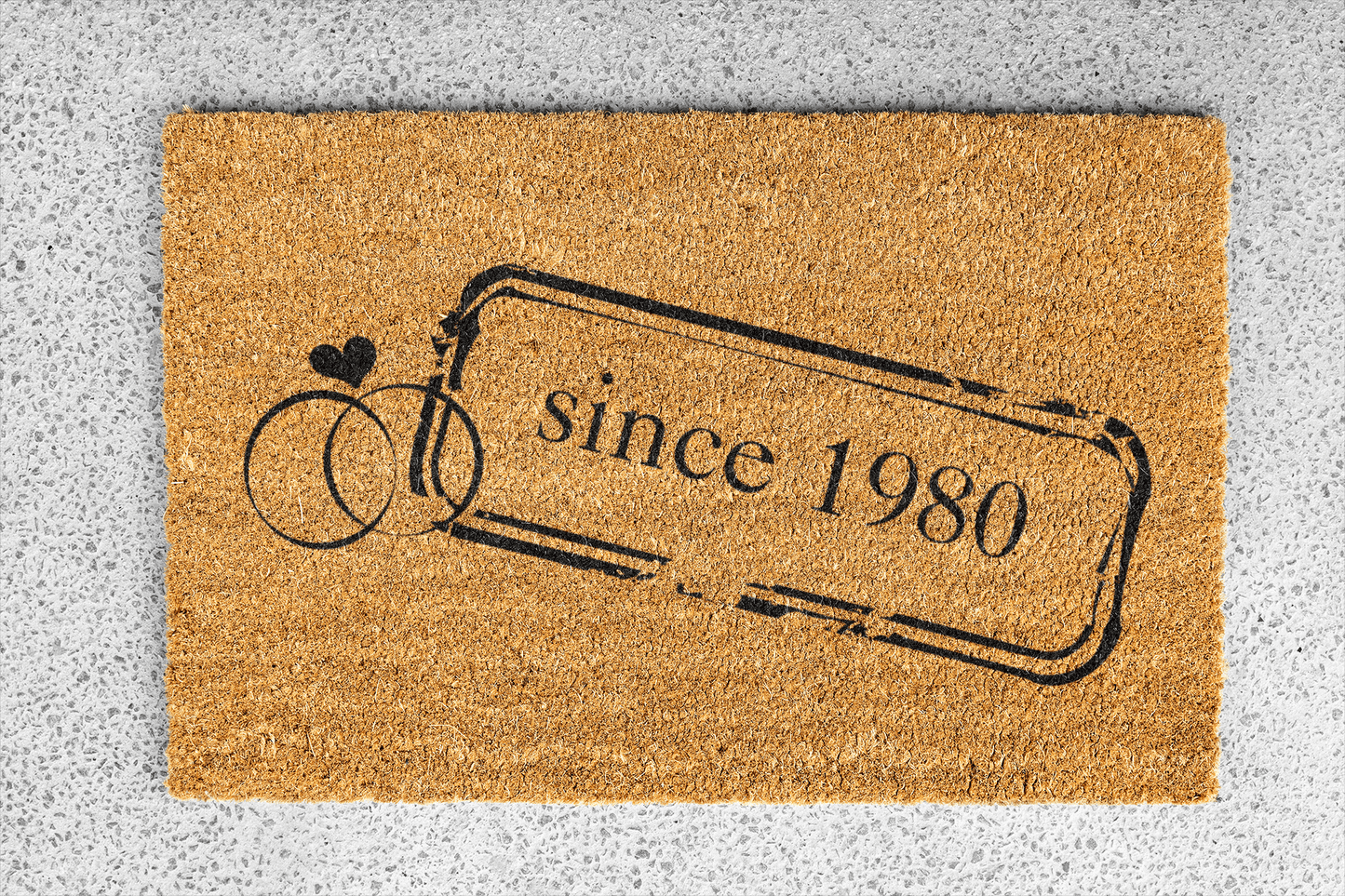 Personalized coir doormat handmade by Matnifique.