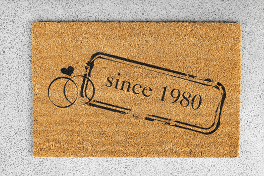 Personalized coir doormat handmade by Matnifique.