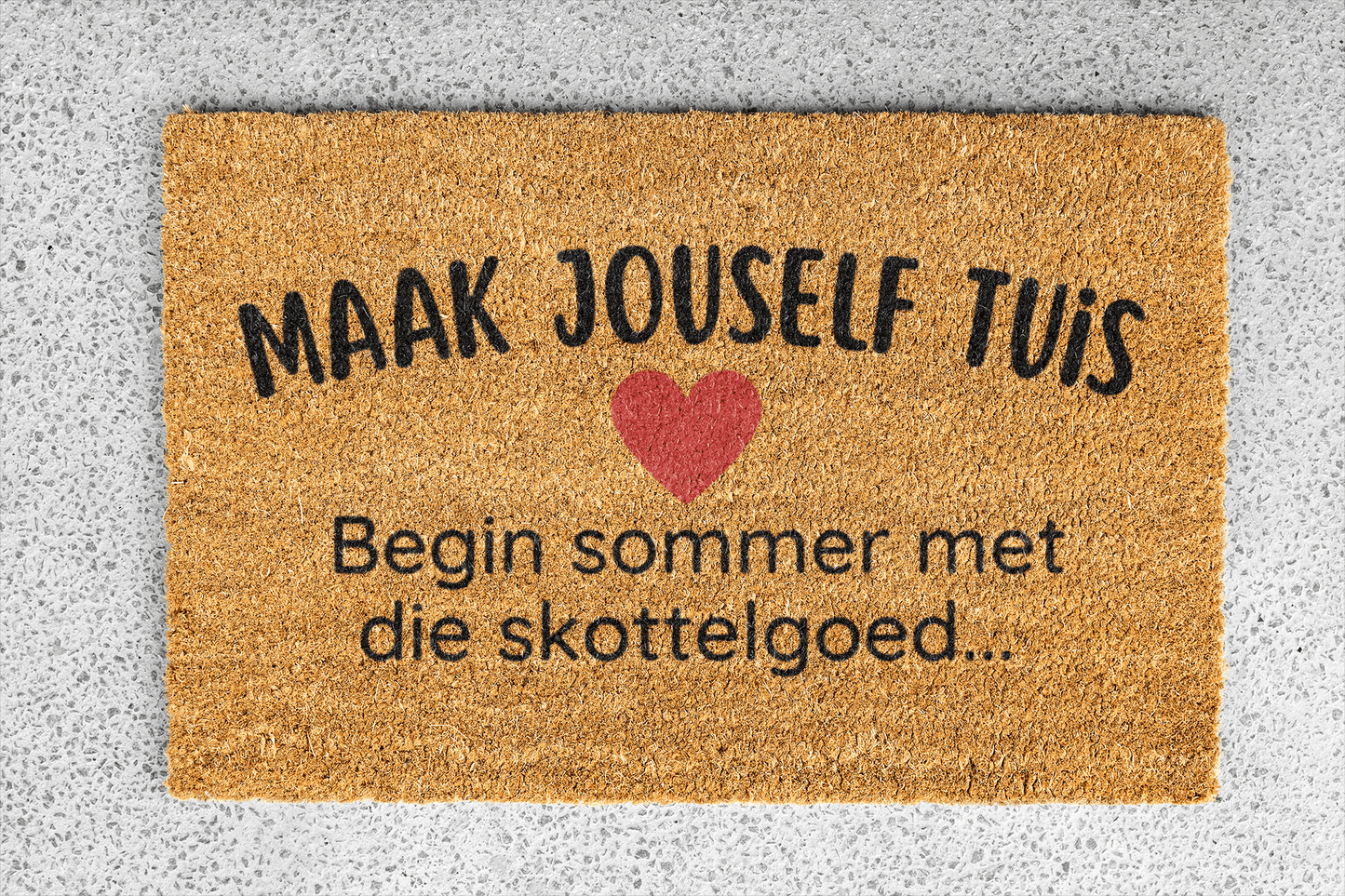 Personalized coir doormat handmade by Matnifique.