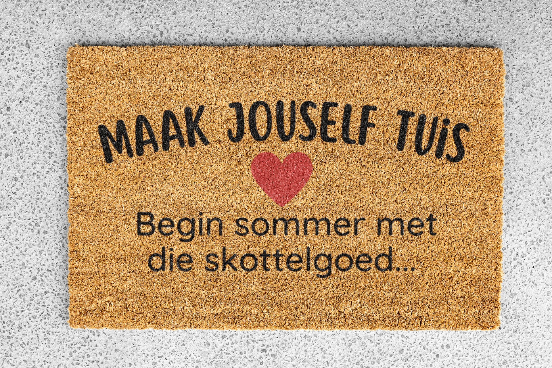 Personalized coir doormat handmade by Matnifique.