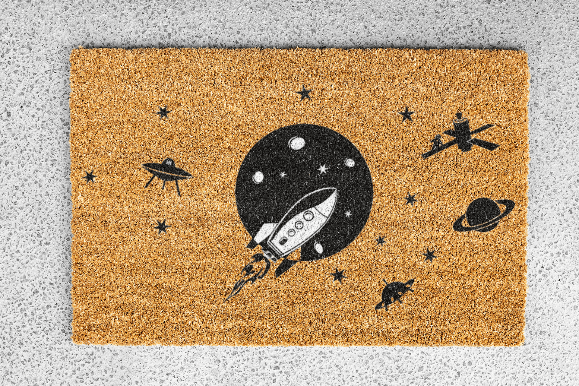 Personalized coir doormat handmade by Matnifique.