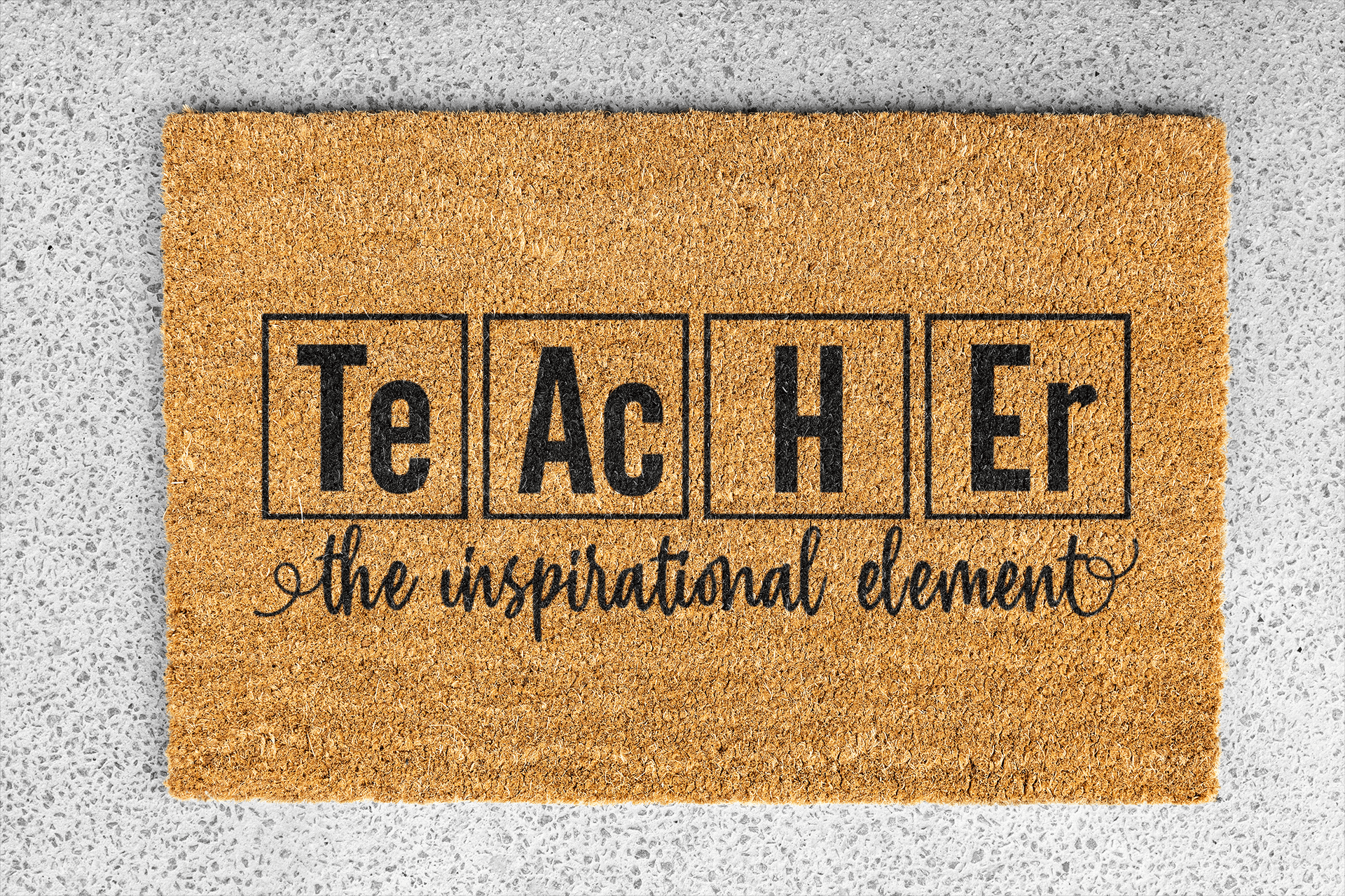 Personalized coir doormat handmade by Matnifique.