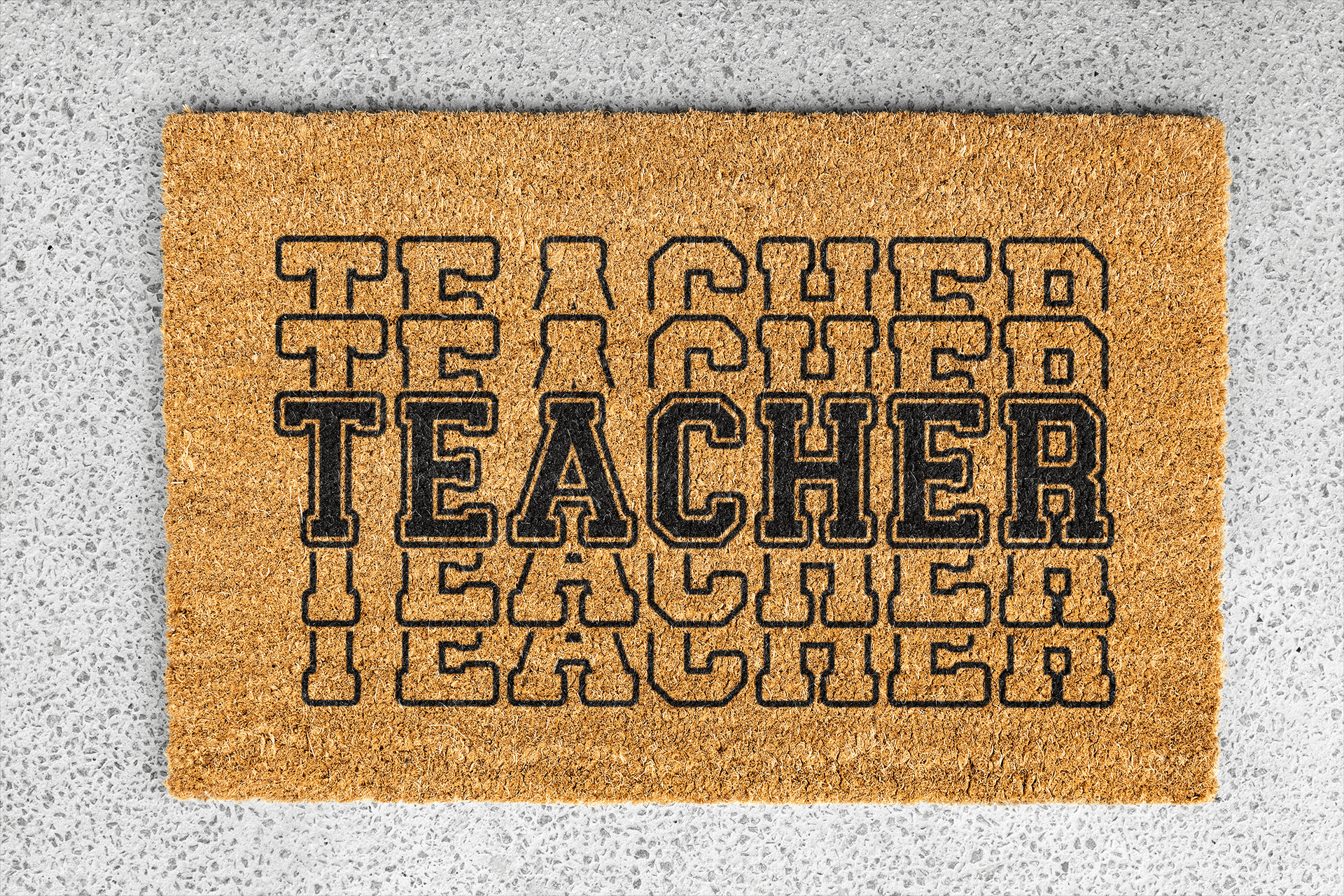 Personalized coir doormat handmade by Matnifique.