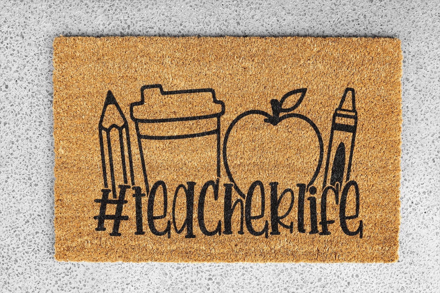 Personalized coir doormat handmade by Matnifique.