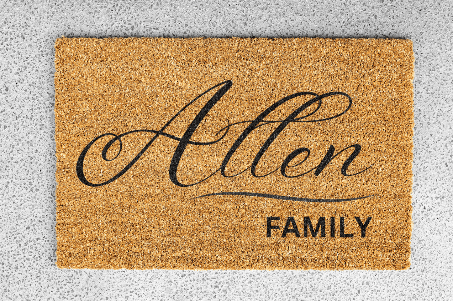 Personalized coir doormat handmade by Matnifique.