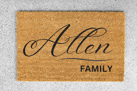 Personalized coir doormat handmade by Matnifique.