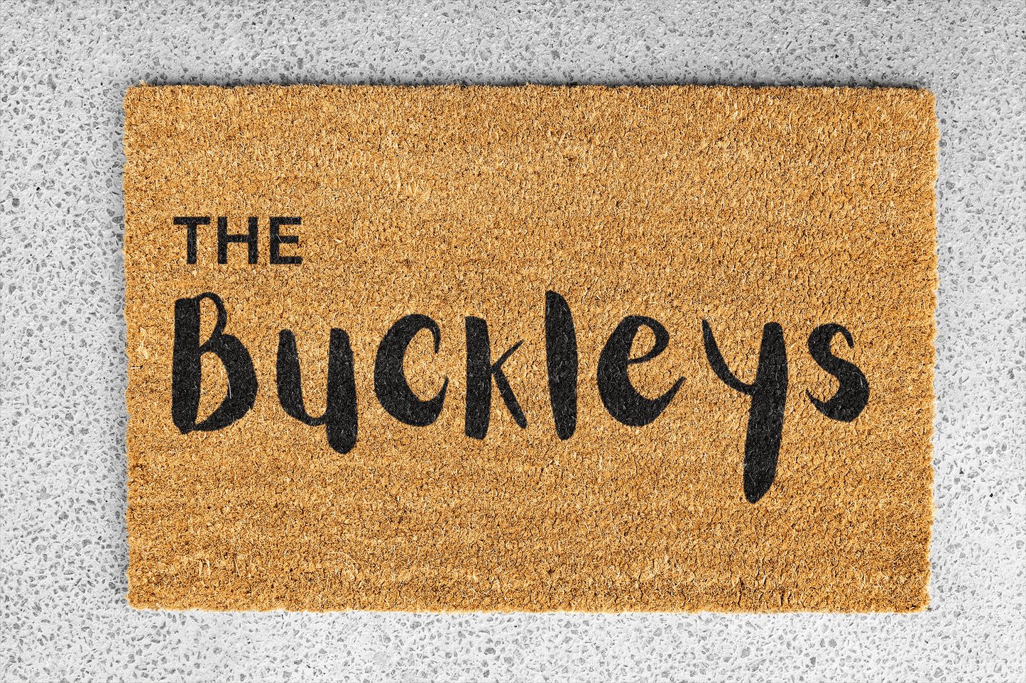 Personalized coir doormat handmade by Matnifique.
