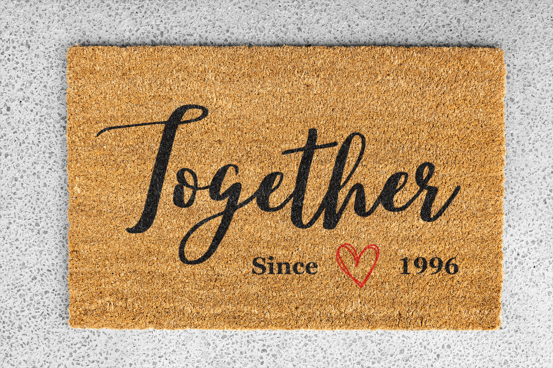 Personalized coir doormat handmade by Matnifique.