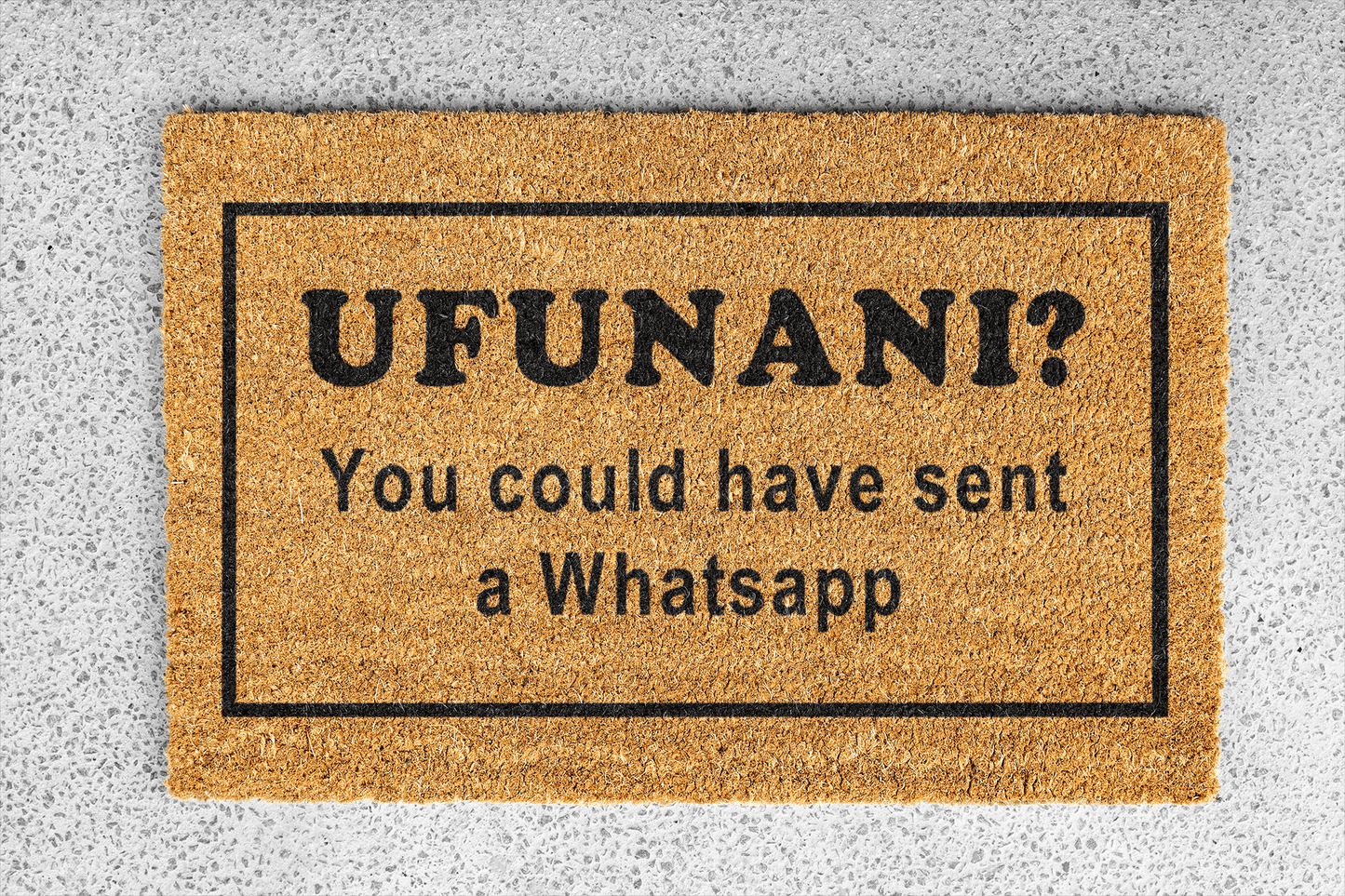 Personalized coir doormat handmade by Matnifique.