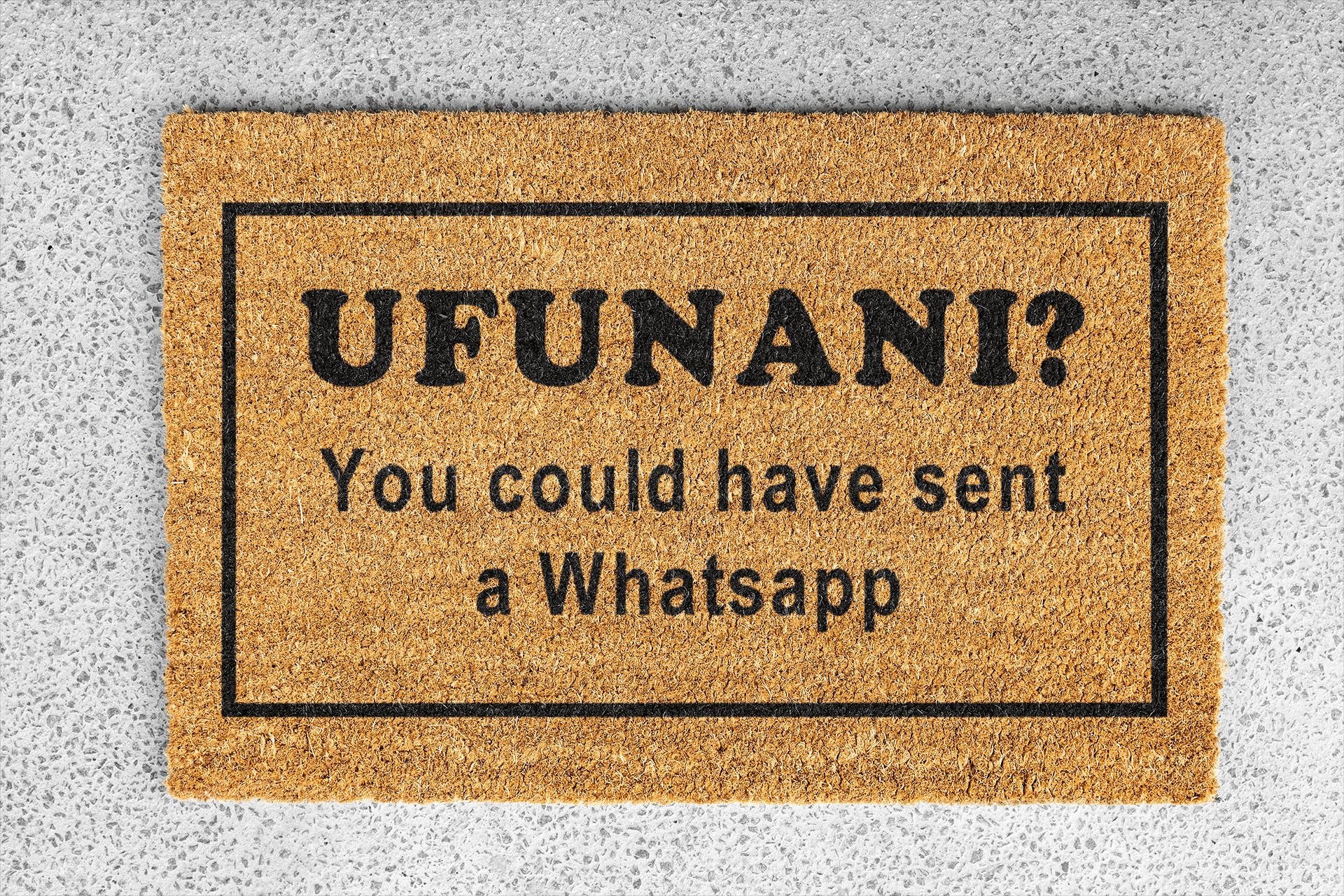 Personalized coir doormat handmade by Matnifique.