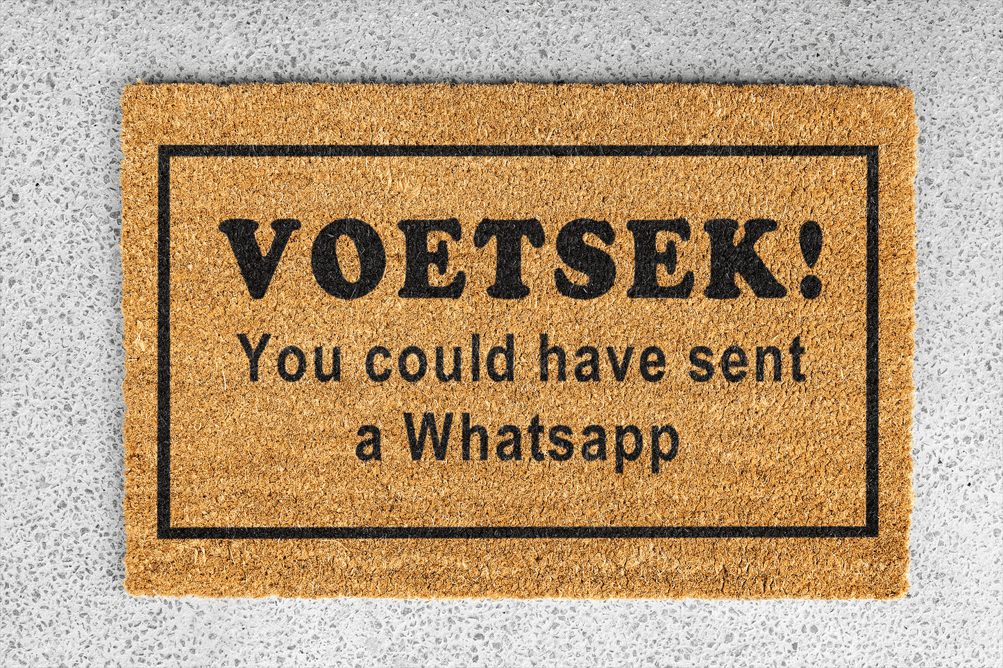 Personalized coir doormat handmade by Matnifique.
