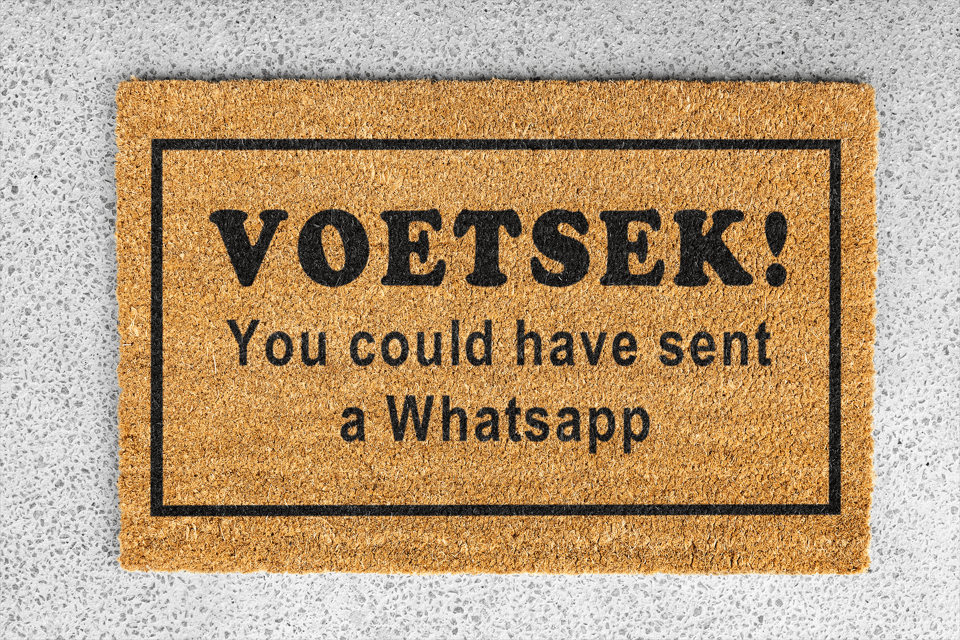 Personalized coir doormat handmade by Matnifique.