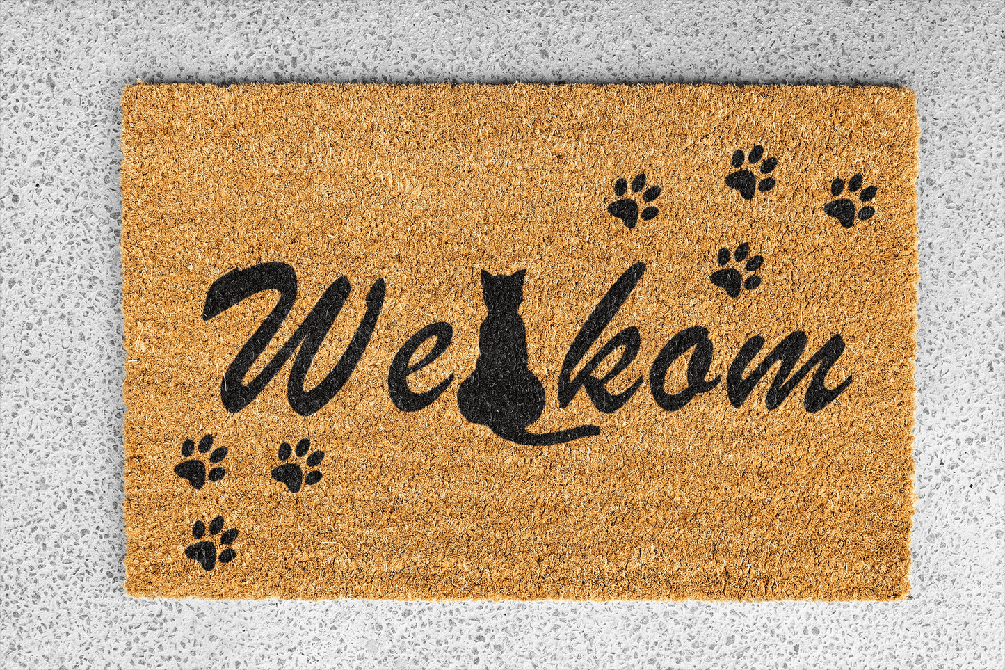 Personalized coir doormat handmade by Matnifique.