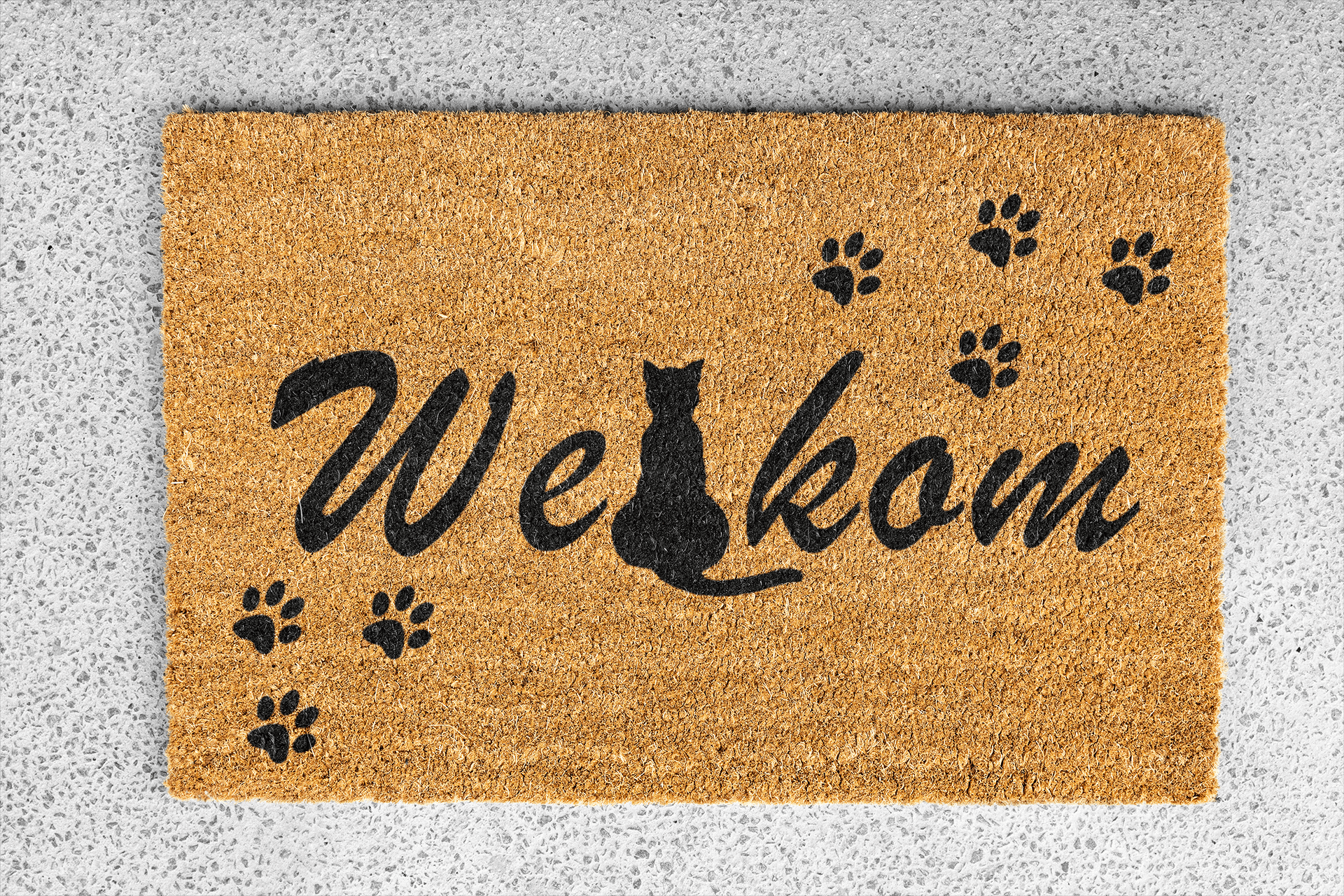 Personalized coir doormat handmade by Matnifique.