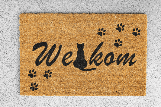 Personalized coir doormat handmade by Matnifique.