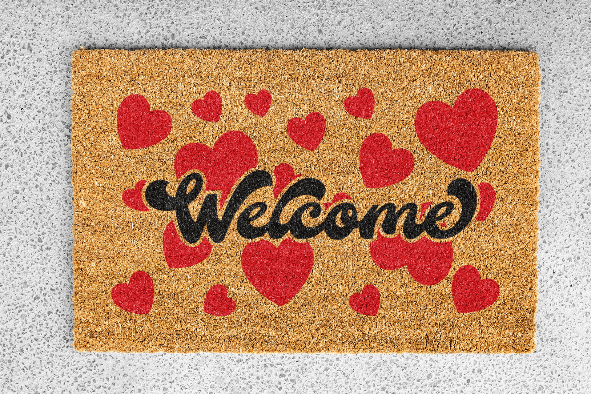 Personalized coir doormat handmade by Matnifique.