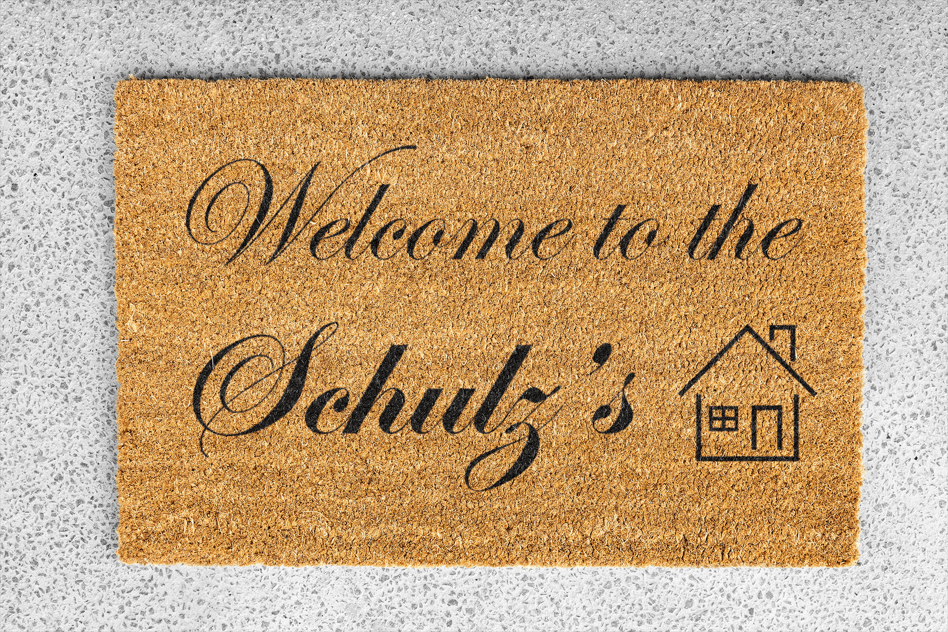 Personalized coir doormat handmade by Matnifique.