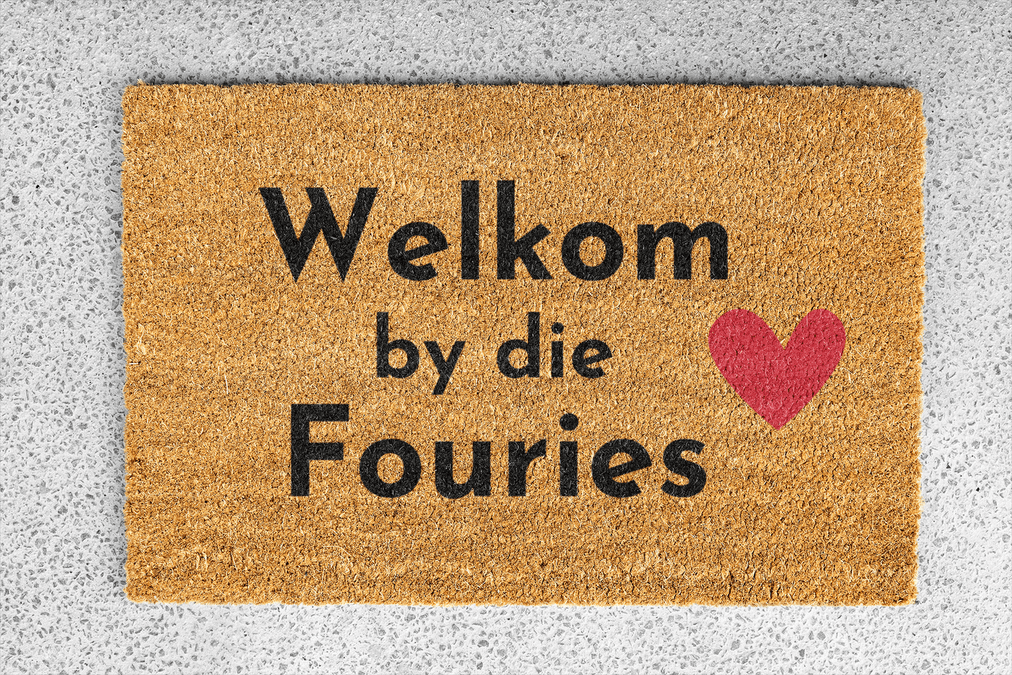 Personalized coir doormat handmade by Matnifique.