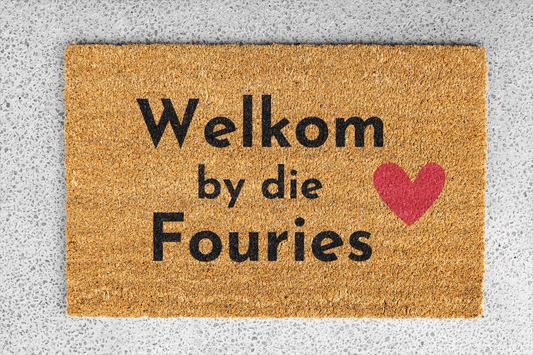 Personalized coir doormat handmade by Matnifique.