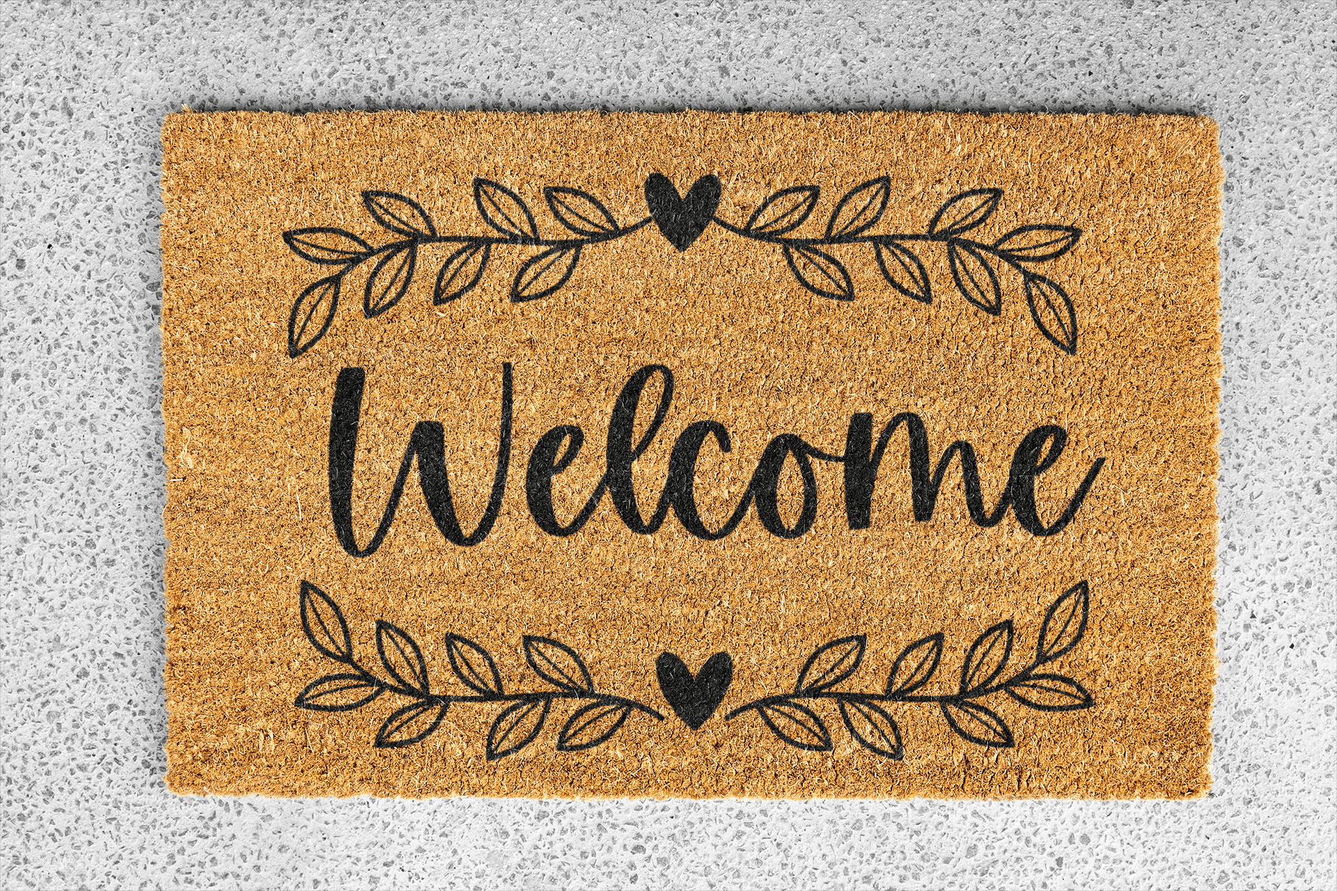 Personalized coir doormat handmade by Matnifique.
