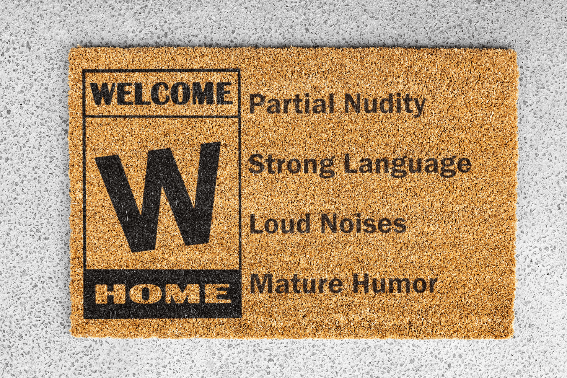 Personalized coir doormat handmade by Matnifique.