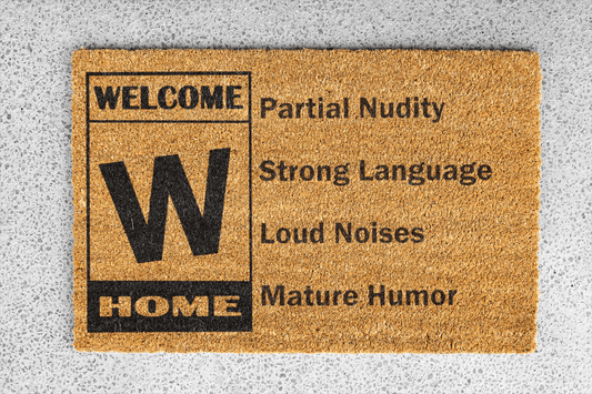 Personalized coir doormat handmade by Matnifique.