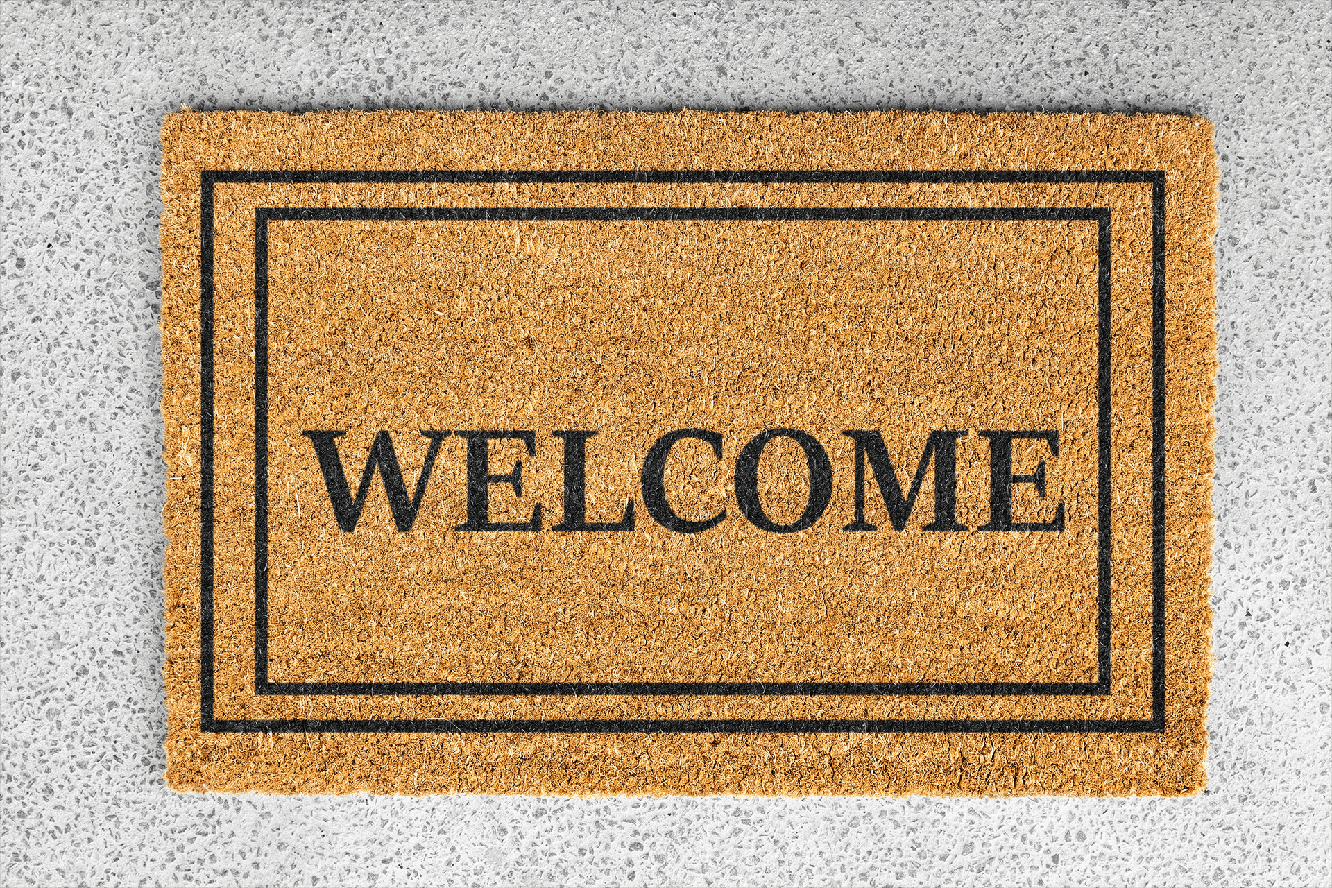 Personalized coir doormat handmade by Matnifique.