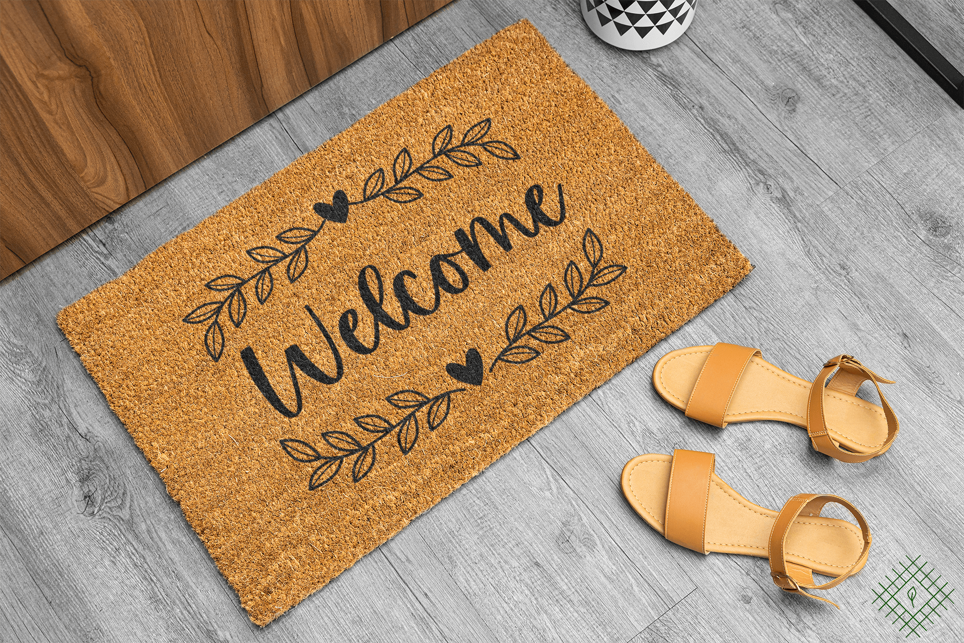 Personalized coir doormat handmade by Matnifique.