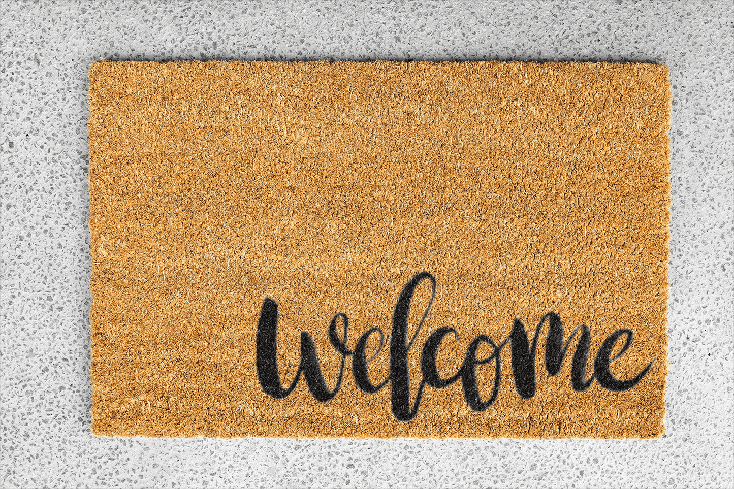 Personalized coir doormat handmade by Matnifique.